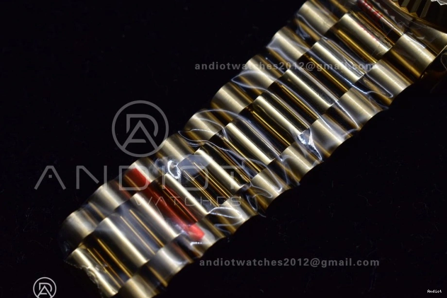 President Weight 904L V Stick YG Steel 731 YG 40 ZipUp Markers DayDate JDF on Gain Bracelet Dial A2836 0711